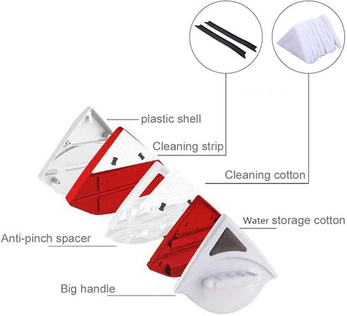 Double-Sided Magnetic Window Glass Cleaner
