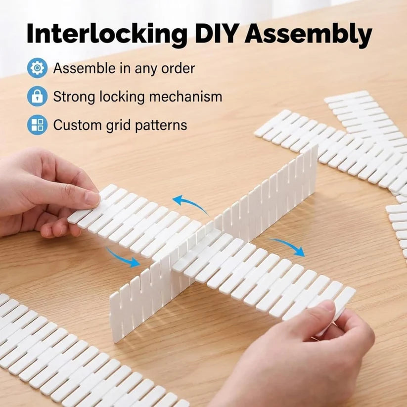 8 Pcs Adjustable Drawer Organiser Dividers in assorted color
