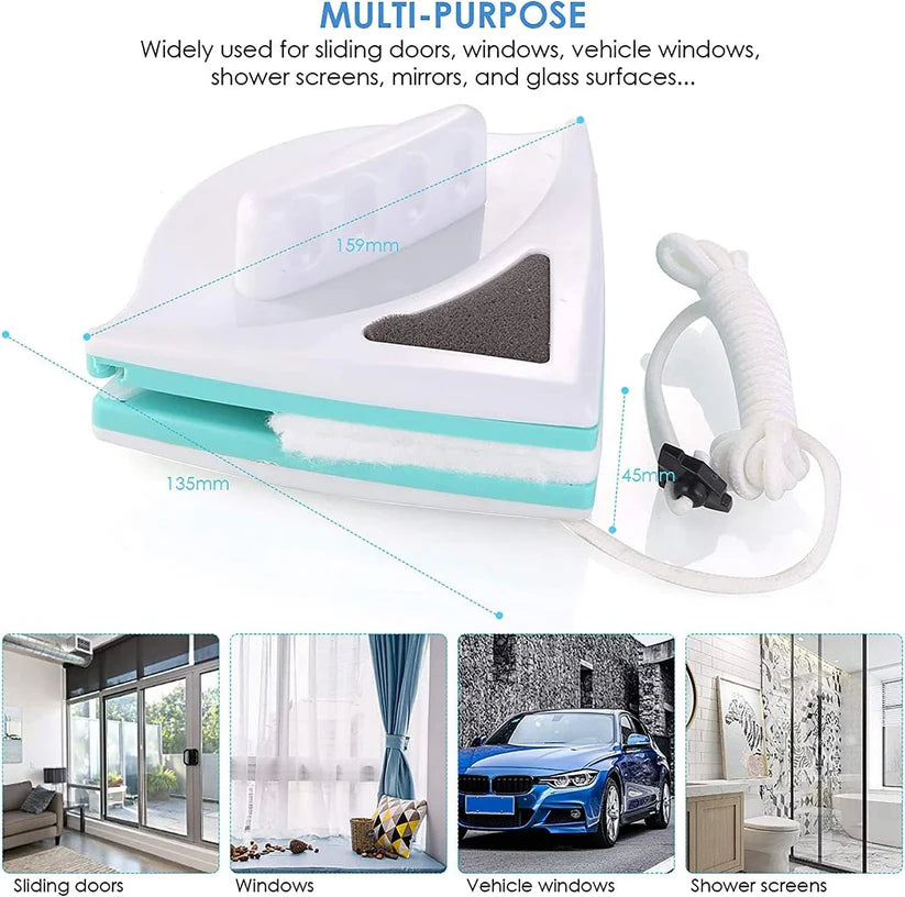Double-Sided Magnetic Window Glass Cleaner