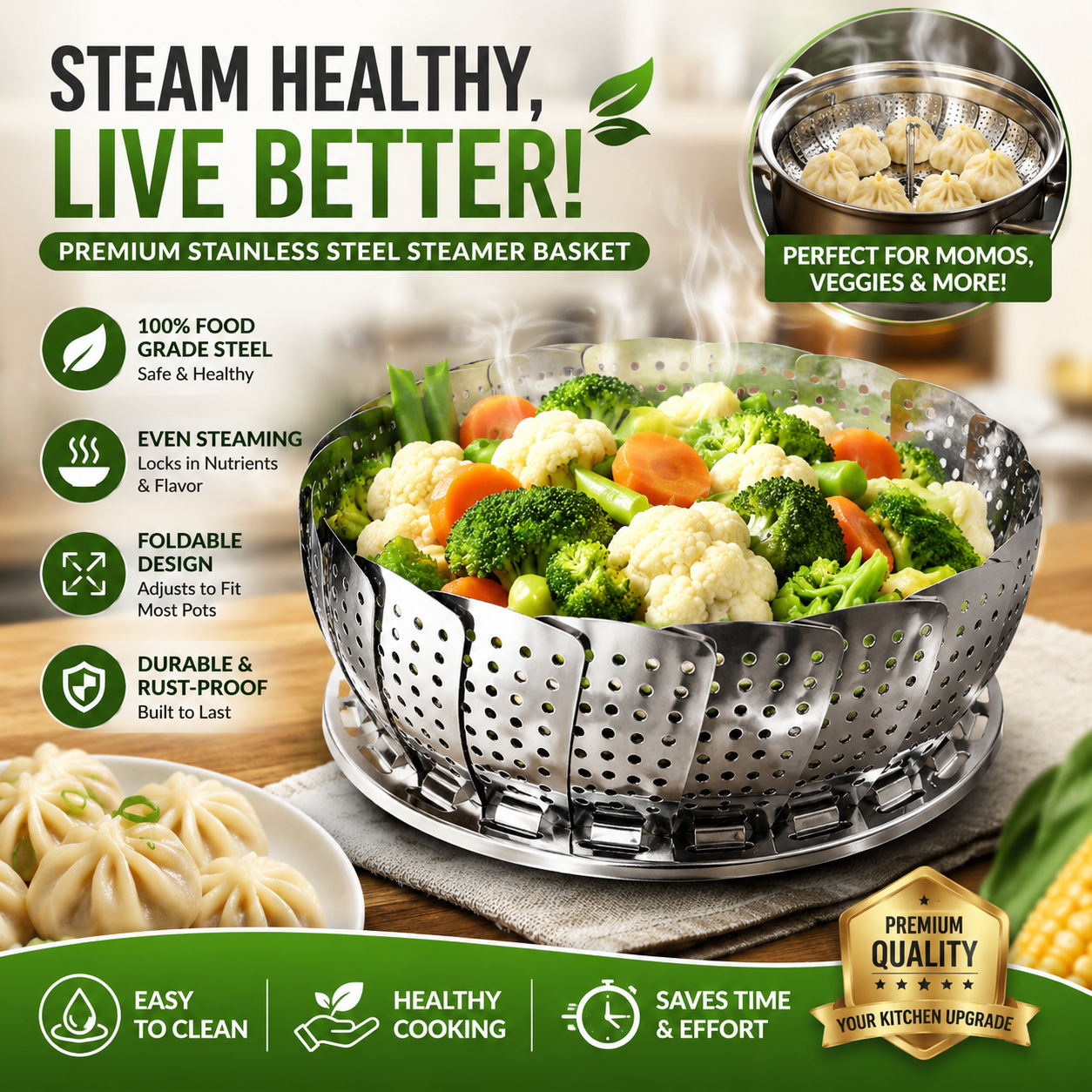 Stainless Steel Steamer Basket