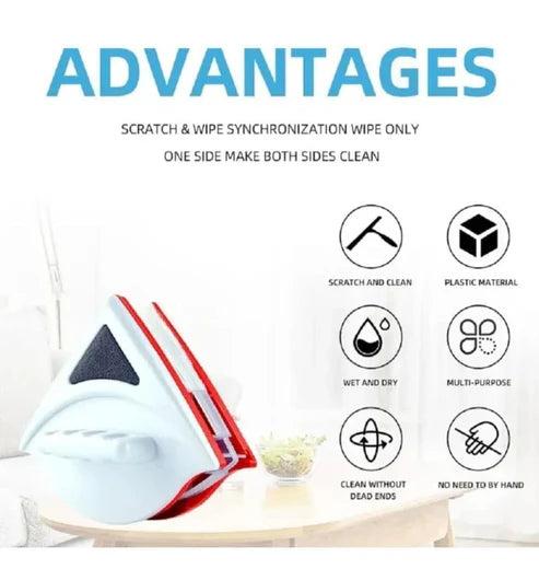 Double-Sided Magnetic Window Glass Cleaner