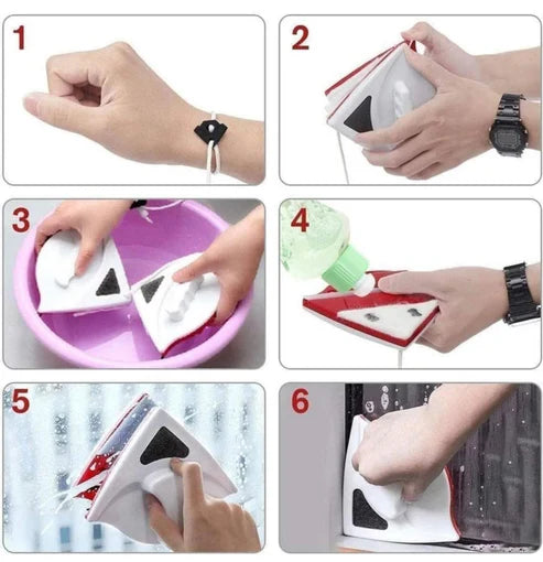 Double-Sided Magnetic Window Glass Cleaner