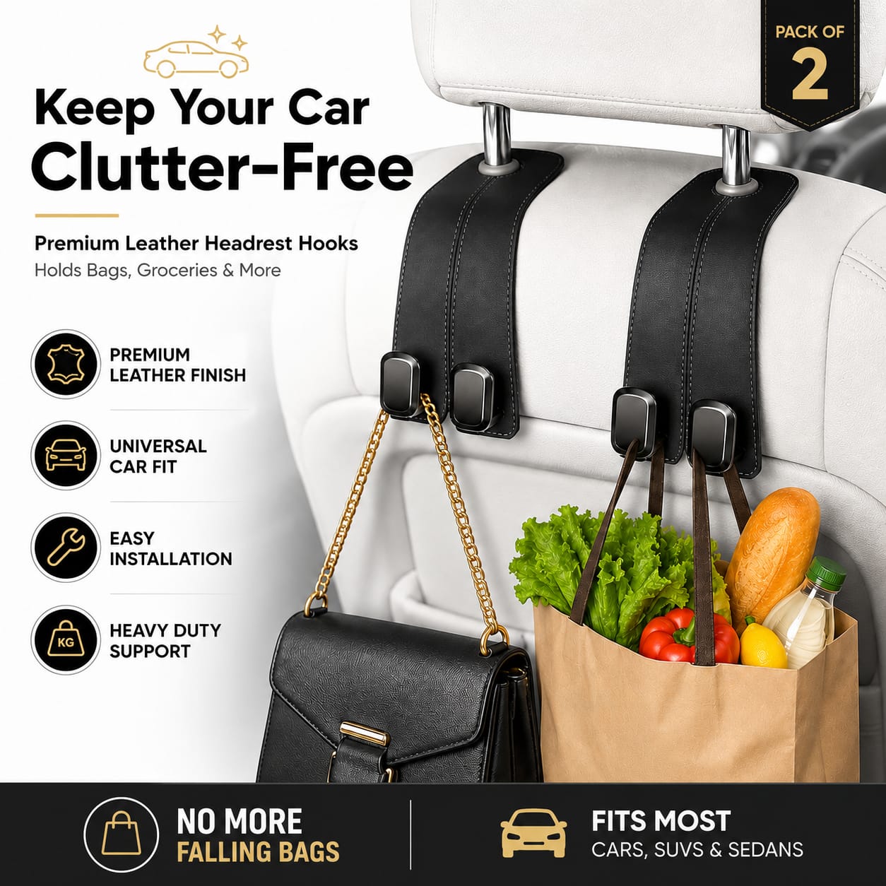 Premium Car Seat Hooks