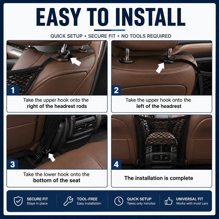 Universal 3 Layer Car Mesh Organizer