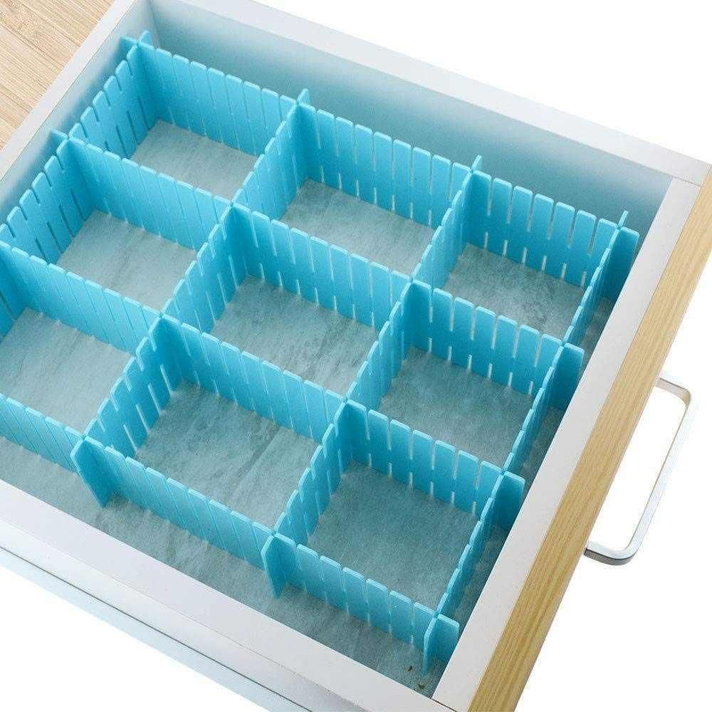 8 Pcs Adjustable Drawer Organiser Dividers in assorted color