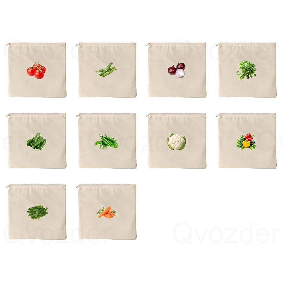 Reusable Cotton Vegetable Storage Bags for Fridge PACK OF 8
